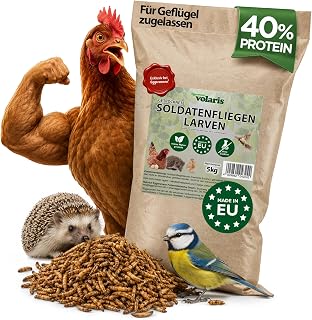 Eggersmann Soldatenfliegenlarven getrocknet |5kg- 16,7L | Hühnerfutter aus Europa |100% reines N…