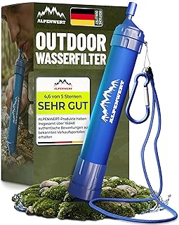 ALPENWERT Wasserfilter Outdoor – Trinkwasserfilter für 4000 Liter gefiltertes Wasser – Trinkwass…
