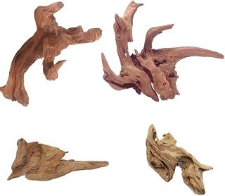 4 Stück Treibholz Hardscape Aquarium Deko für Fische Garnelen 8-15cm | Basteln Aquarium Zubehö…