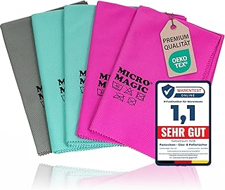 Pastaclean Micro Magic Poliertücher 5er Set (Bunt) – fusselfreie Mikrofasertücher für streif…