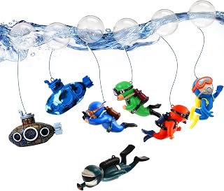 Aquarium Deko 7-teiliges Set Mit Taucherfiguren Und Mini-U-Booten, Bunte Unterwasserwelt Für Aqu…
