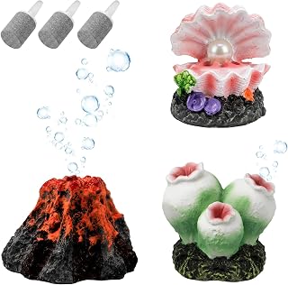 3 Stück Aquarium Deko Vulkan, Deko Sauerstoff Aquarium Sprudler ZubehöR | Mini Harz Dekoration …