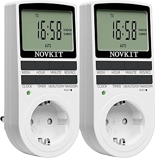 2x NOVKIT digitale Zeitschaltuhr Steckdose mit 10 konfigurierbaren wöchentlichen Programme und e…