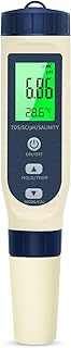PH Messgerät Wasser, PH/TDS/EC/Salzgehalt/Temp 5 in 1 pH Wert Messgerät | mit LCD-Display, Auto…