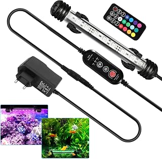 LED Aquarium Beleuchtung, 1,8W Aquarium-Licht RGB, IP67 Wasserdicht, Universal Fit Aquarium Lamp,…