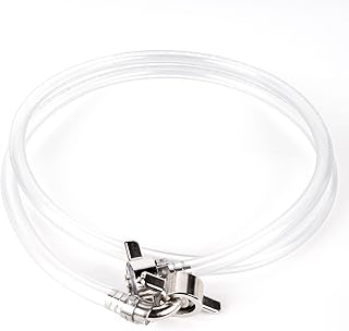 Westerbarkey 1,5m CO²/Kohlensäure Schlauch – 7mm (Außen 12mm) transparent mit 2 Flügeln 3/4
