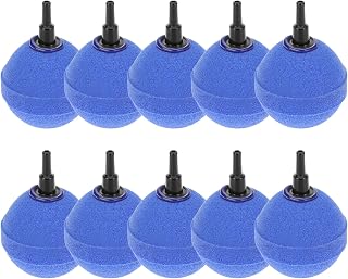 QWORK® 10er Set Aquarium Luftausströmer Kugel 5cm Blau – Sauerstoffstein Sprudler für Teich un…