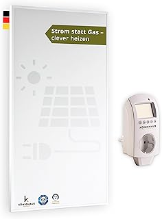 Könighaus Infrarot Wandheizung 1200 Watt – Smart Thermostat | Bis 29 m², TÜV SÜD, 5 Jahre Gar…