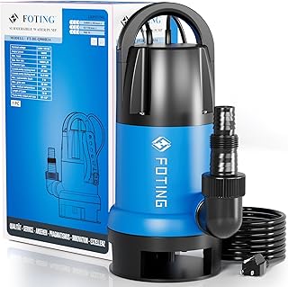 FOTING Schmutzwassertauchpumpe 900 W, 14.000 l/h, Förderhöhe bis 8,5 m, Eintauchtiefe bis 7 m, …
