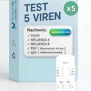 Corona oder Influenza? 5𝐱 5in1 Kombitest – COVID-19, Influenza A/B & RSV & ADV, Schnelltest – …