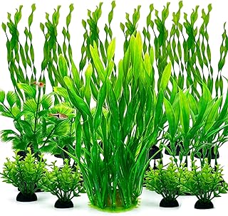 Aquarium Pflanzen Deko, 25 Stück Künstliche Aquariumpflanzen, Plastikpflanzen Dekoration für A…