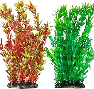 Vivifying Künstliche Aquarium-Pflanzen, 2 Stück 25cm Groß Plastik-Pflanze für Fisch-Tanks