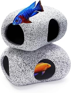 SpringSmart Aquarium-Versteck, Felsenhöhle für Wassertiere zum Paaren, Spielen und Ausruhen, si…