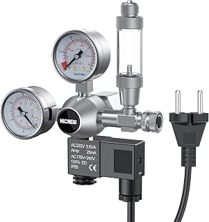 NICREW CO2 Druckminderer für bepflanztes Aquarium, mit Magnetventil W21,8 | Doppelmanometer, mit…