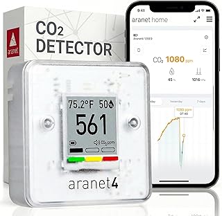 Aranet4 Home Kabelloser Raumluftqualitätssensor für Zuhause, Büro oder Schule [CO2, Temperatur…