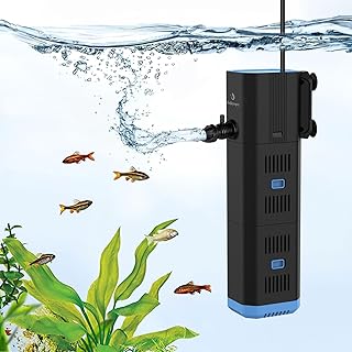 fishkeeper 4-in-1 Leiser Aquarium Filter, Einstellbar Aquarium innenfilter | 4-in-1 Aquarium Pump…