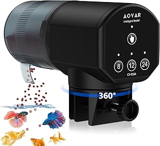 Futterautomat für Aquarium Automat Fische Futterspender: 200ML Groß Kapazität Fischfutter Feed…
