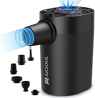 AKSOUL Tragbare elektrische Luftpumpe: Pumpen mit Akku, wiederaufladbar, 1600 – 4000 mAh für a…