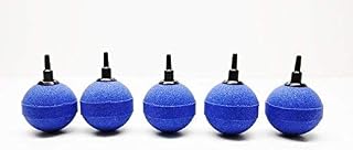 AquaOne Aquarium Luftausströmer Kugel Größe 5cm Sauerstoffstein Sprudler 5 STK Luftschlauch Sa…
