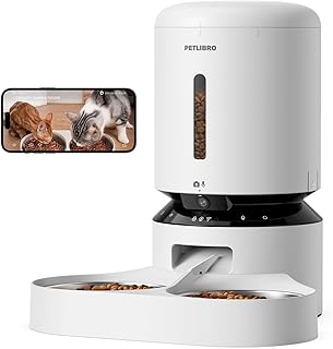PETLIBRO 5L Futterautomat Katze 2 Näpfe mit 1080P Kamera, 5G WiFi Futterspender Hund mit APP & N…