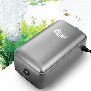 AQQA Aquarium Luftpumpe, ≤ 35dB Extrem Leise Aquarium Sauerstoffpumpe mit Allem Zubehör, für …
