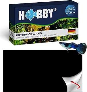 HOBBY Aquaristik Black/Deep Blue I 60 cm x 30 cm I Fotorückwand für Aquarien I selbstklebende H…