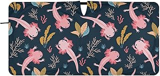 Aquarium Szene Axolotl Meer Faltbare Frontscheibe Sonnenblende Sonnenblende Auto Sonnenblöcke UV…